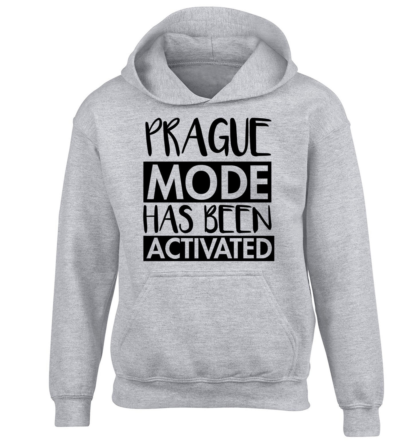 Prague mode has been activated children's grey hoodie 12-13 Years