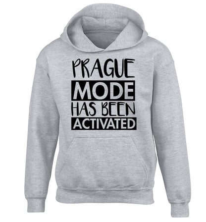 Prague mode has been activated children's grey hoodie 12-13 Years