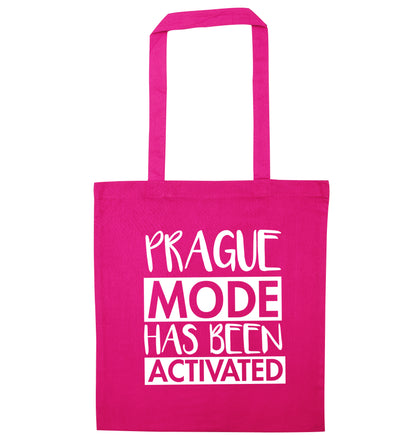 Prague mode has been activated pink tote bag