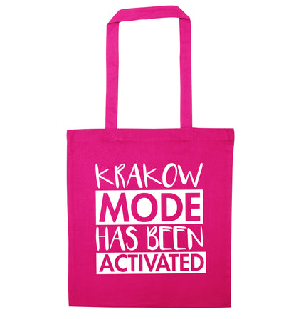 Krakow mode has been activated pink tote bag