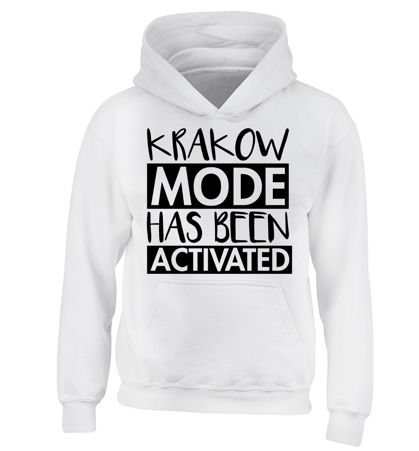 Krakow mode has been activated children's white hoodie 12-13 Years