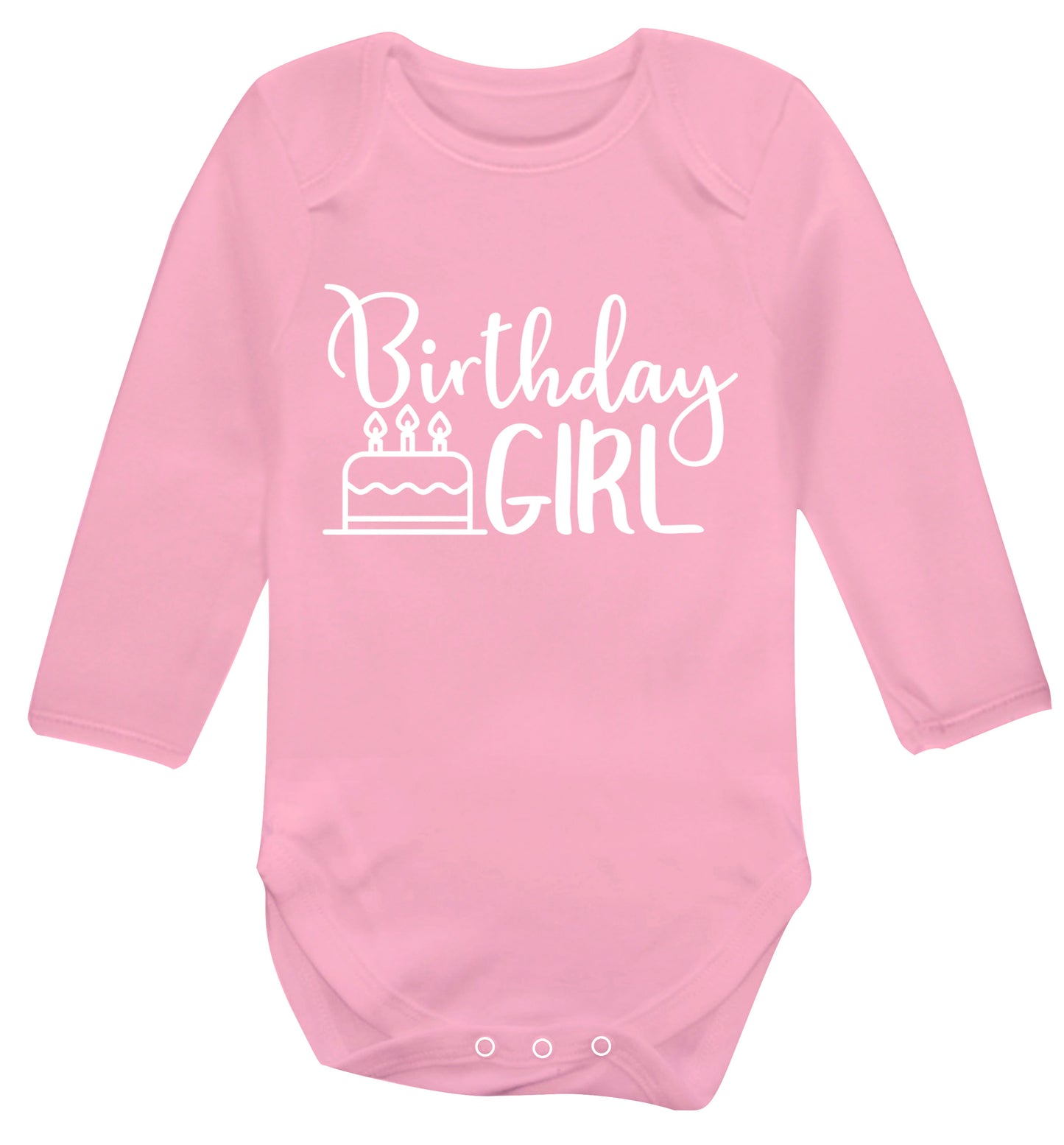 Birthday Girl Baby Vest long sleeved pale pink 6-12 months