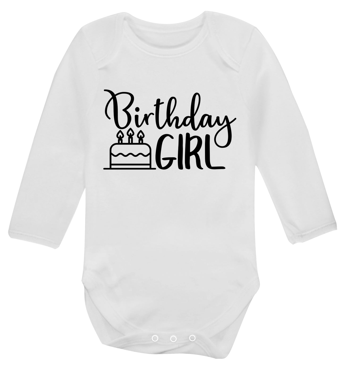 Birthday Girl Baby Vest long sleeved white 6-12 months
