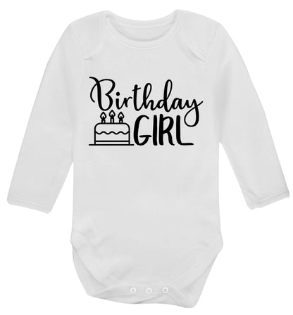 Birthday Girl Baby Vest long sleeved white 6-12 months