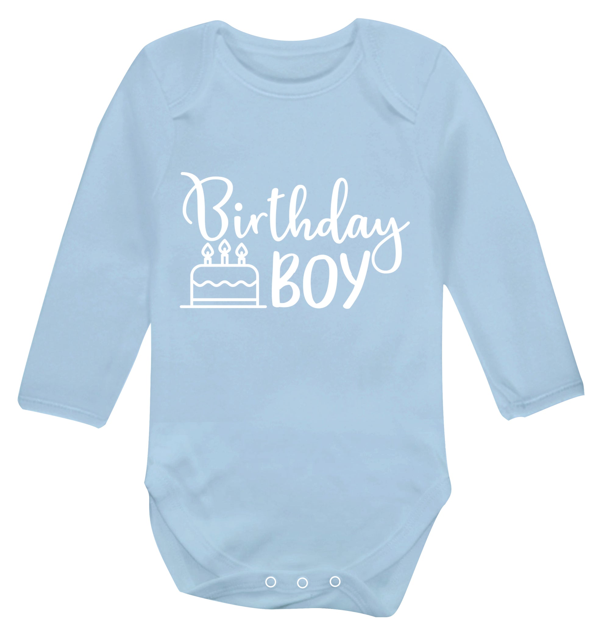 Birthday Boy Baby Vest long sleeved pale blue 6-12 months