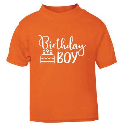 Birthday Boy orange Baby Toddler Tshirt 2 Years