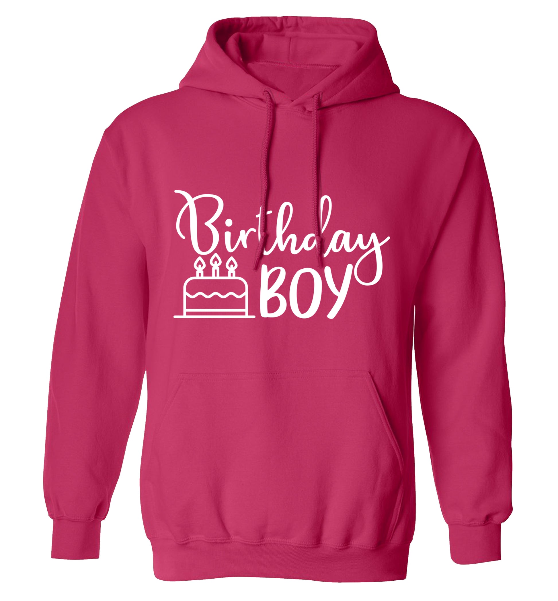 Birthday Boy adults unisex pink hoodie 2XL