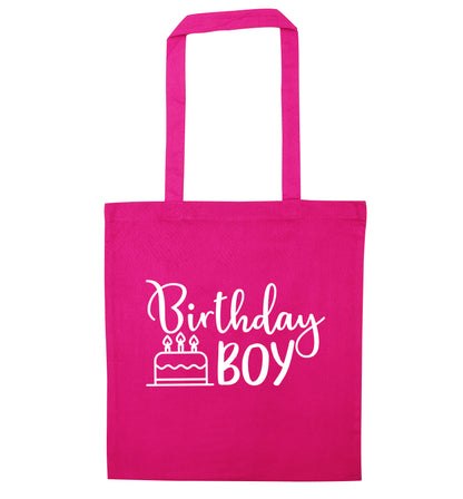 Birthday Boy pink tote bag