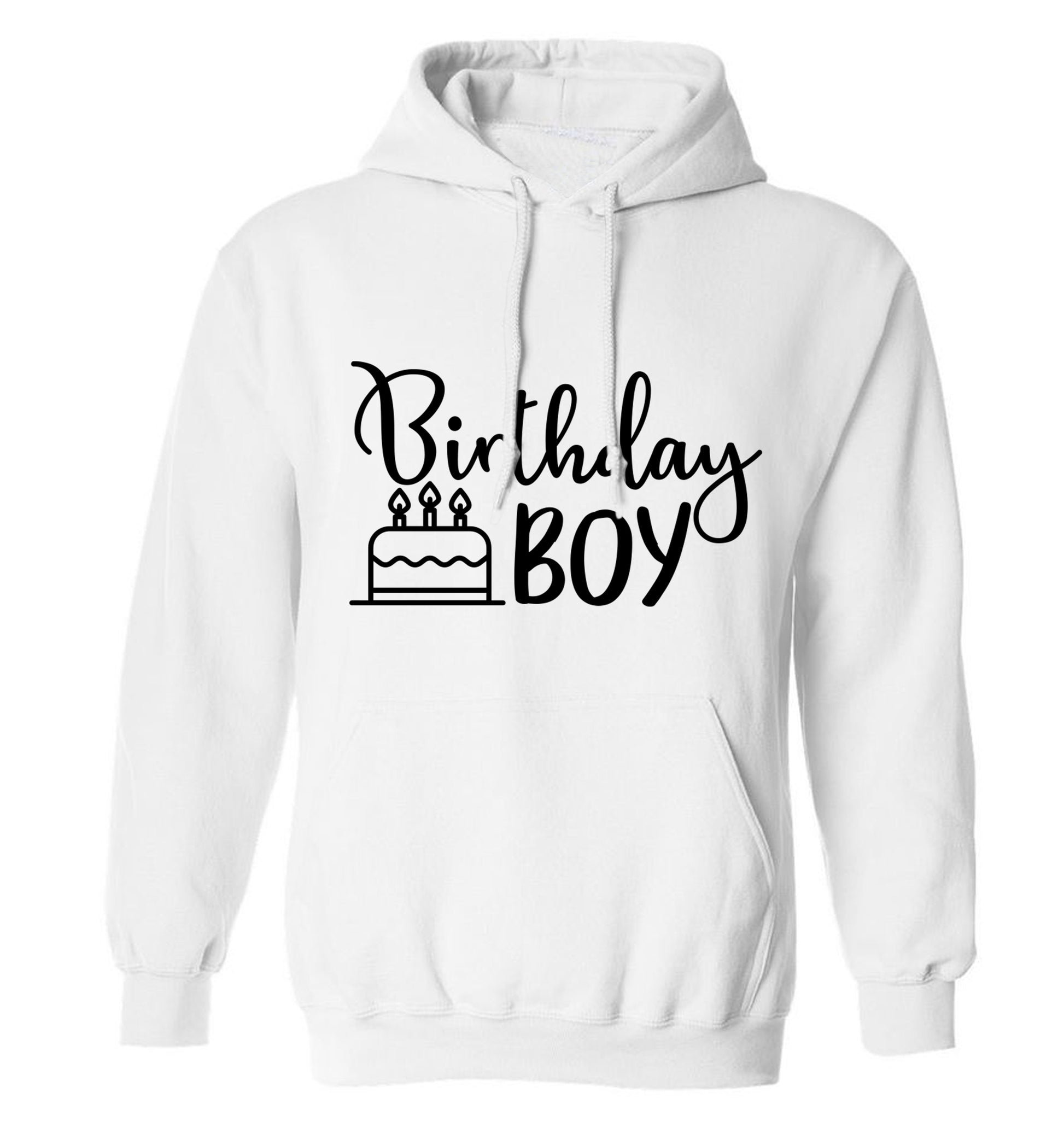 Birthday Boy adults unisex white hoodie 2XL