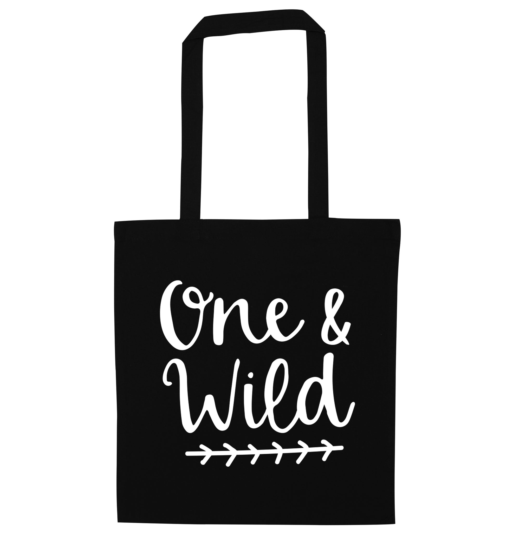 One and wild black tote bag