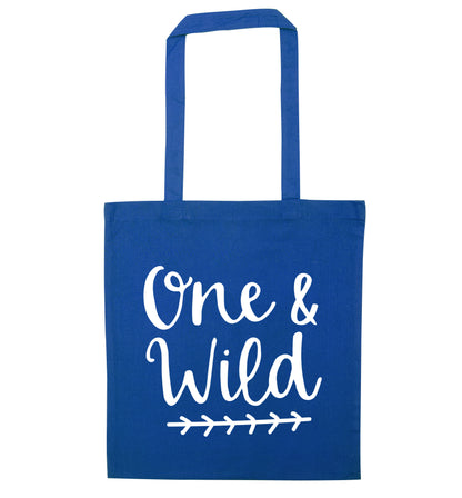 One and wild blue tote bag