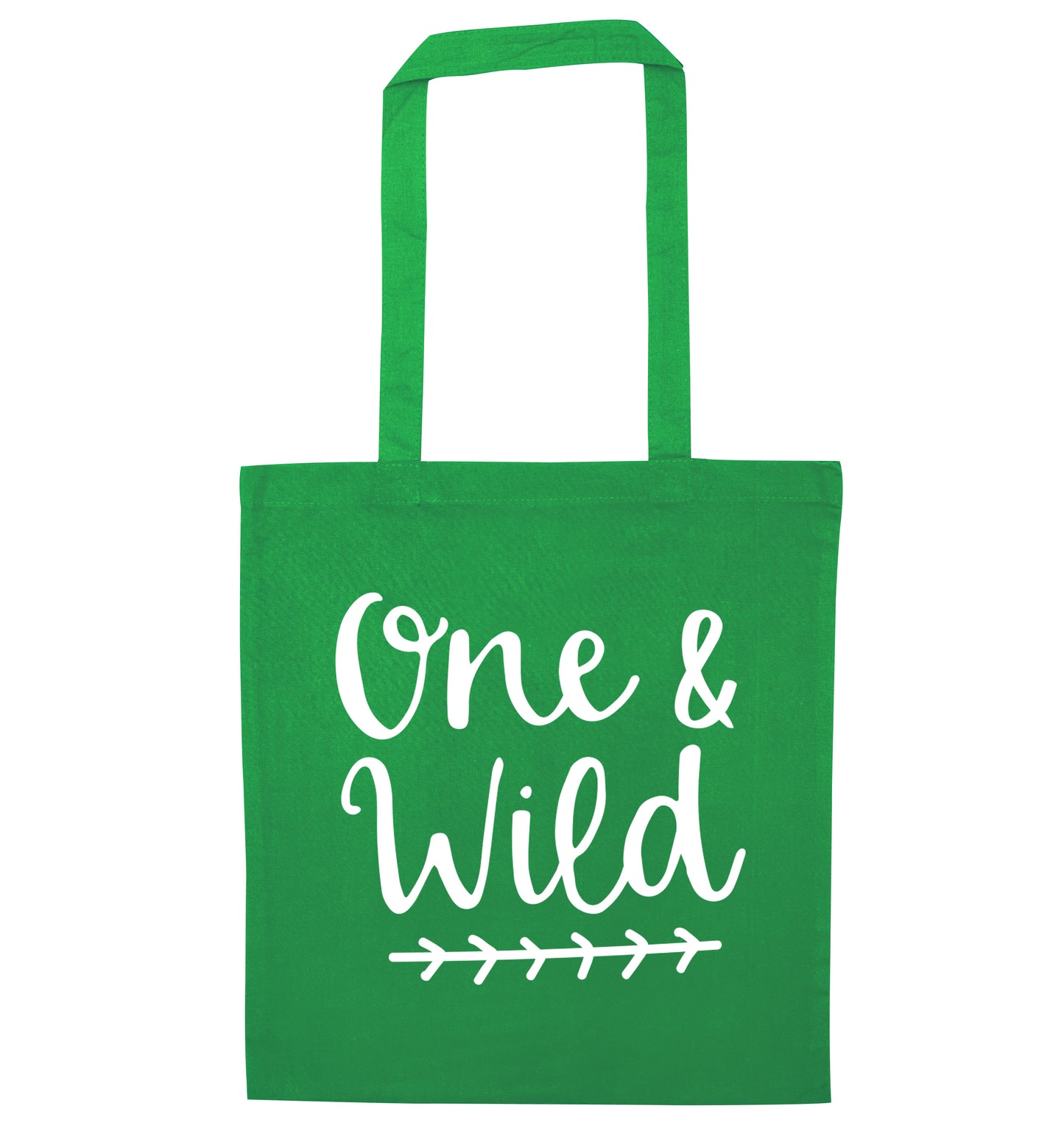One and wild green tote bag