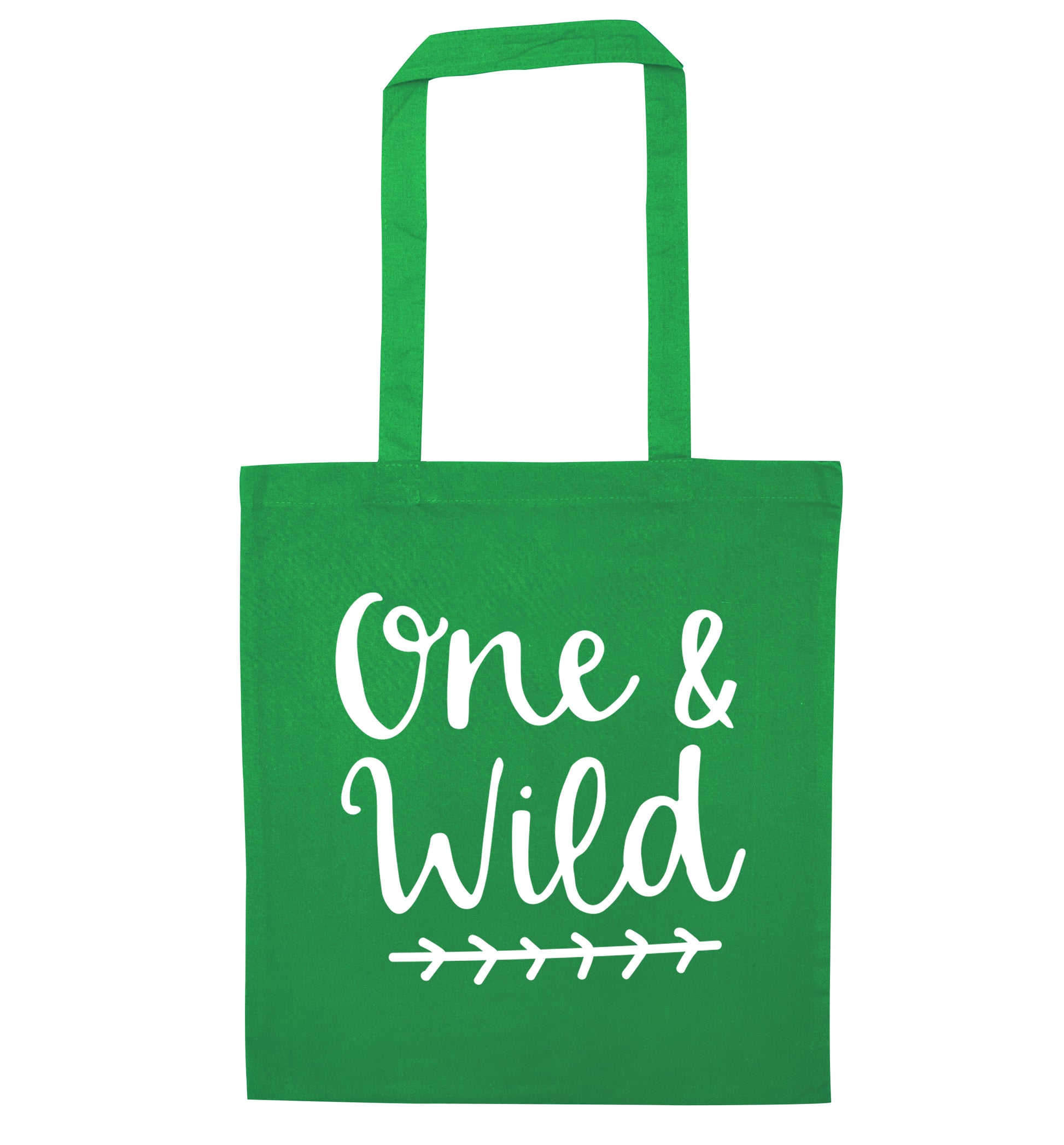 One and wild green tote bag