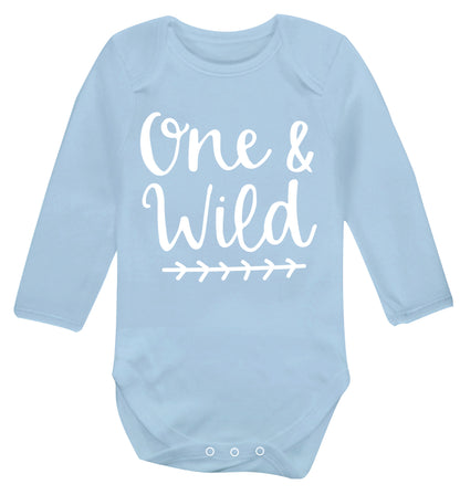 One and wild Baby Vest long sleeved pale blue 6-12 months
