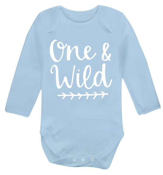 One and wild Baby Vest long sleeved pale blue 6-12 months
