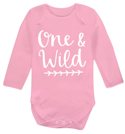One and wild Baby Vest long sleeved pale pink 6-12 months