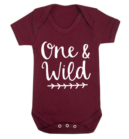 One and wild Baby Vest maroon 18-24 months