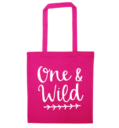 One and wild pink tote bag