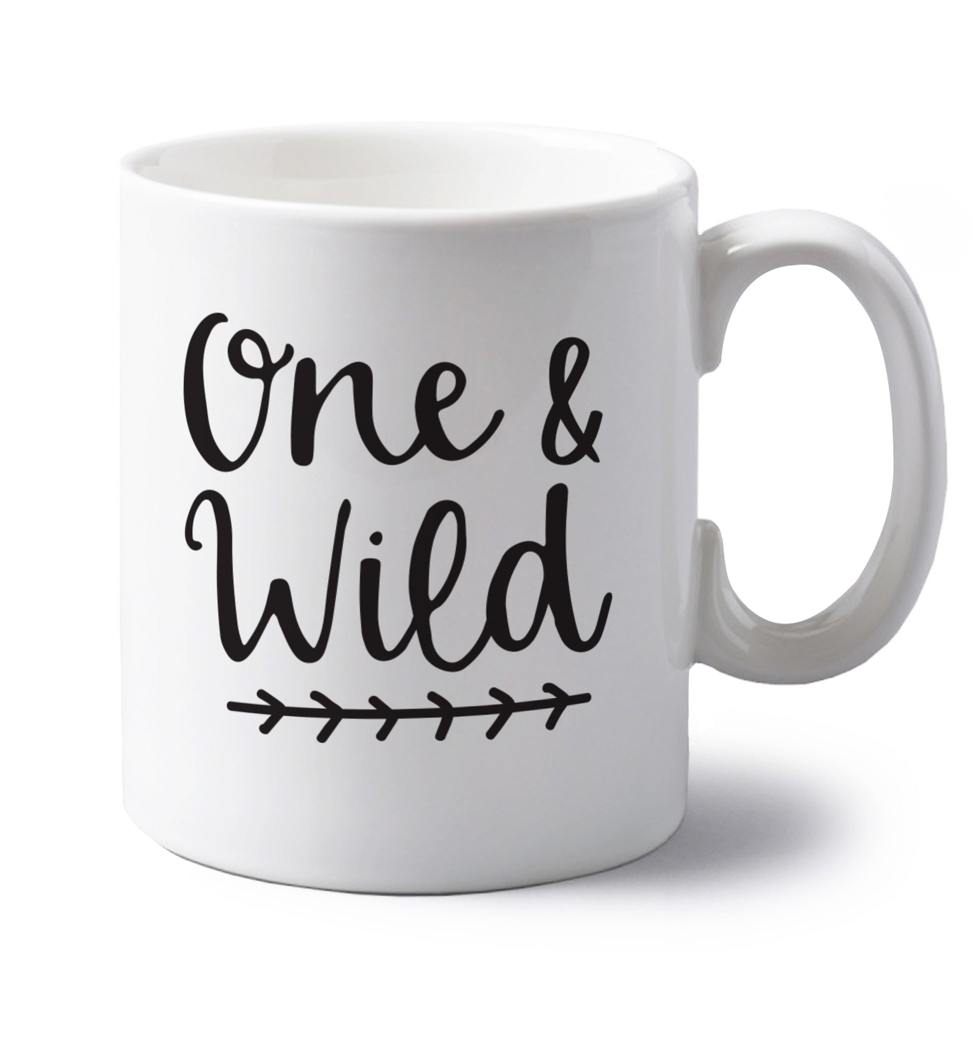 One and wild left handed white ceramic mug 