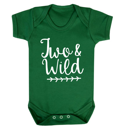 Two and wild Baby Vest green 18-24 months