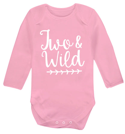Two and wild Baby Vest long sleeved pale pink 6-12 months