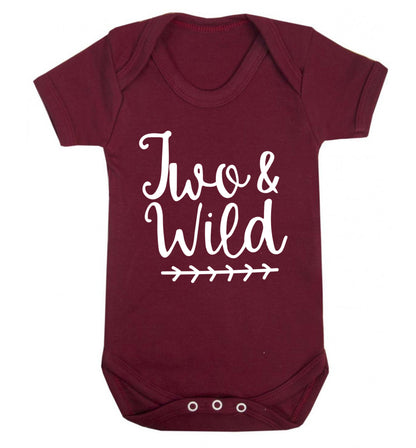 Two and wild Baby Vest maroon 18-24 months