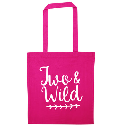 Two and wild pink tote bag
