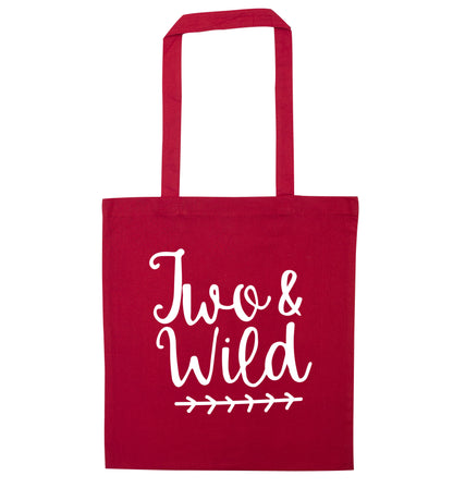 Two and wild red tote bag