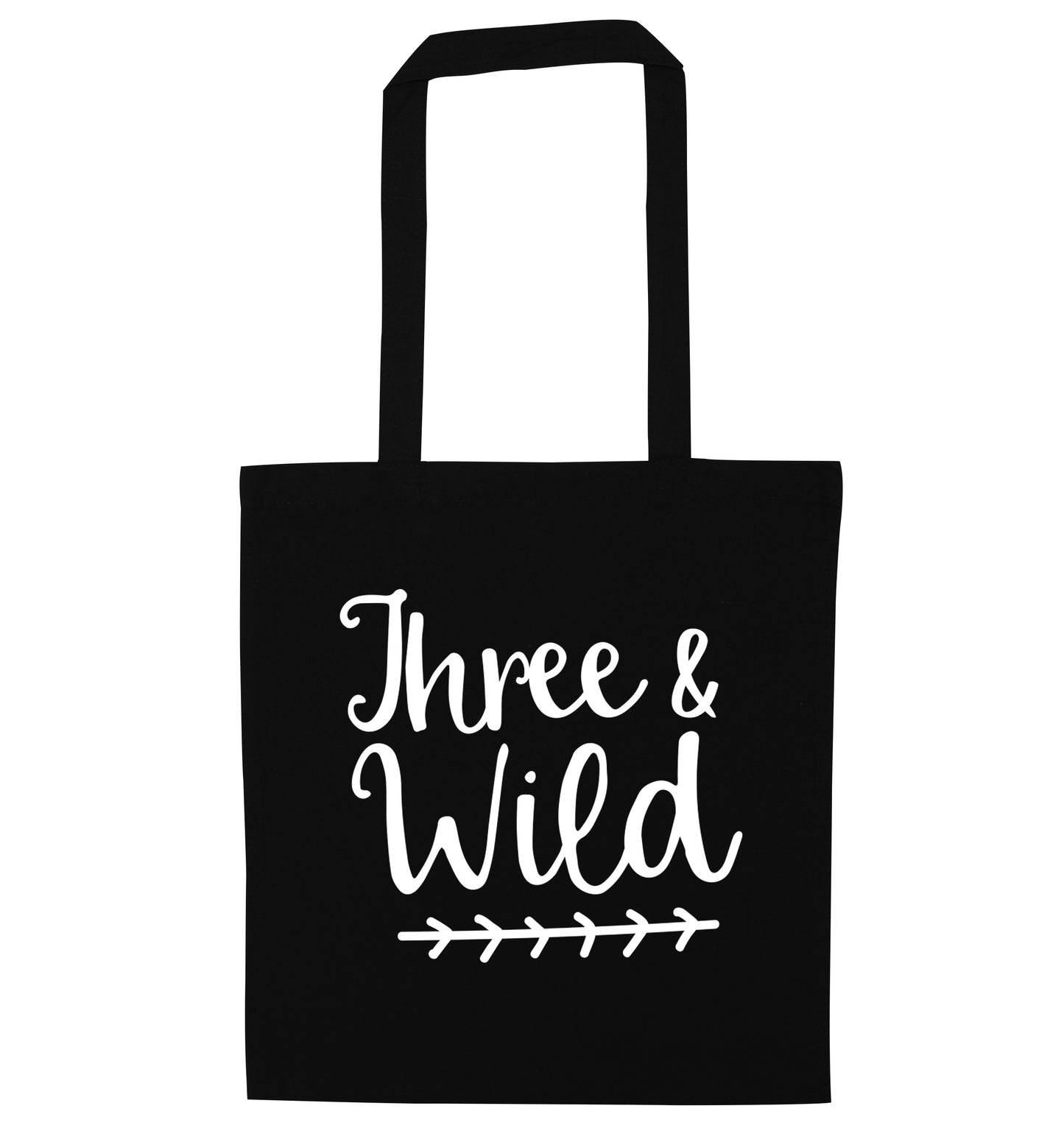 Three and wild black tote bag