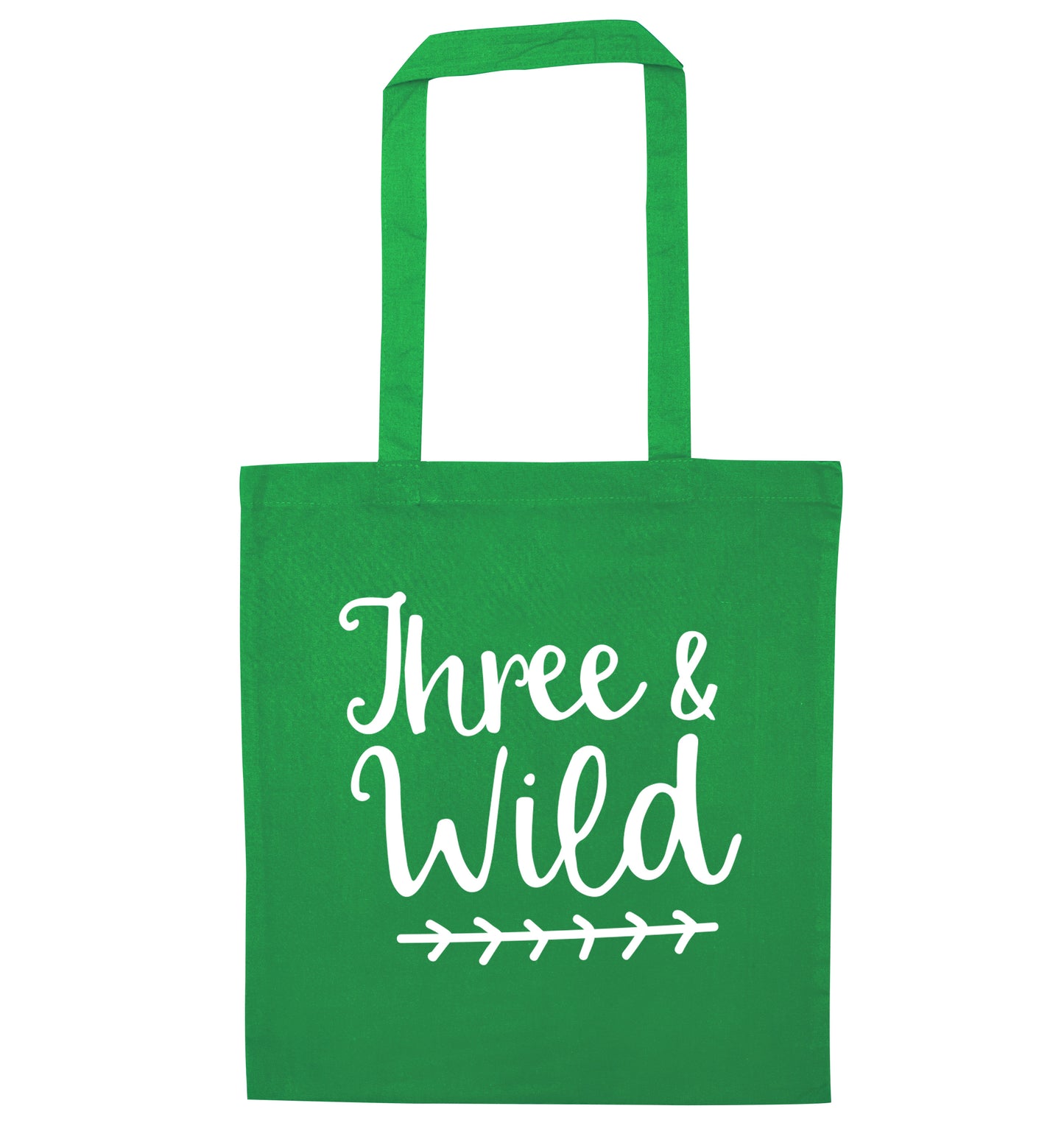 Three and wild green tote bag