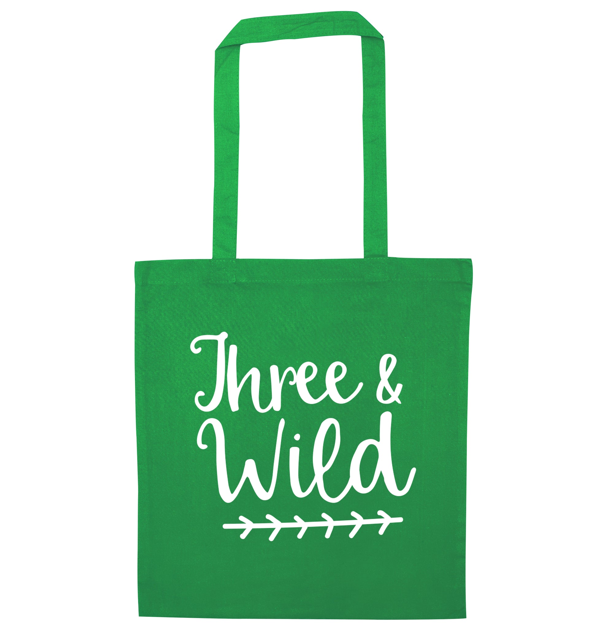 Three and wild green tote bag