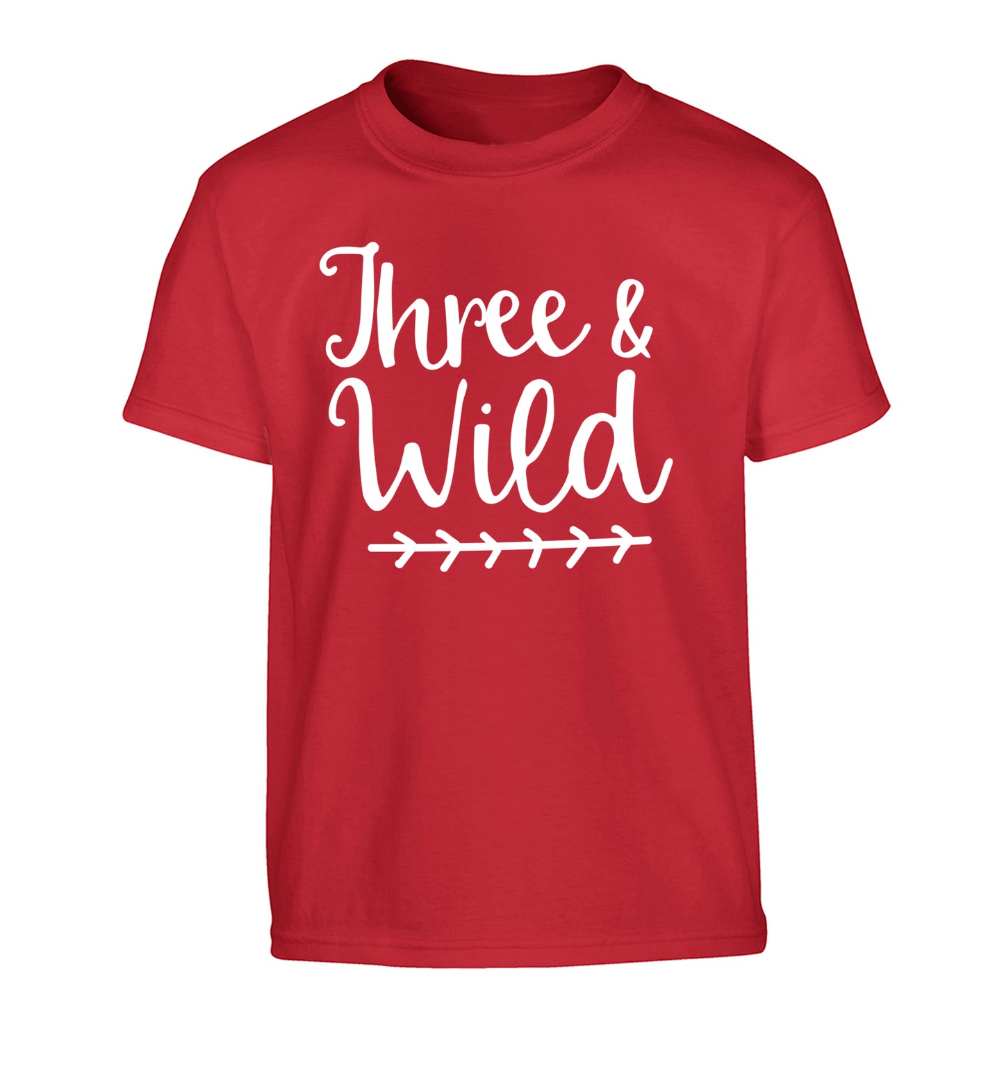 Three and wild Children's red Tshirt 12-13 Years
