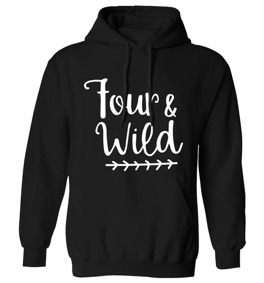 Four and wild adults unisex black hoodie 2XL