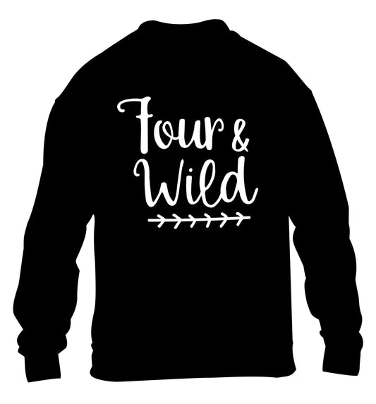 Four and wild children's black sweater 12-13 Years