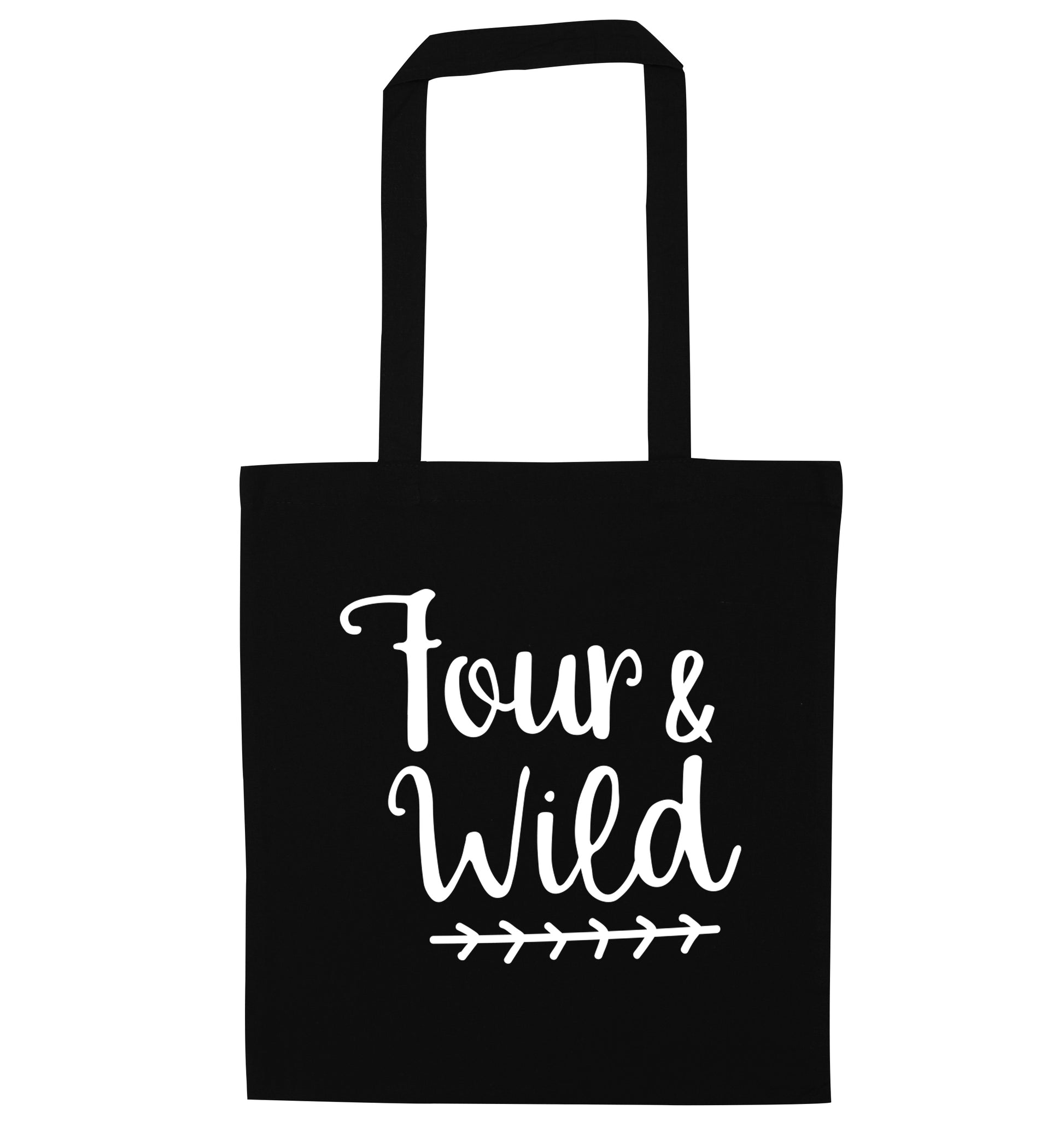 Four and wild black tote bag
