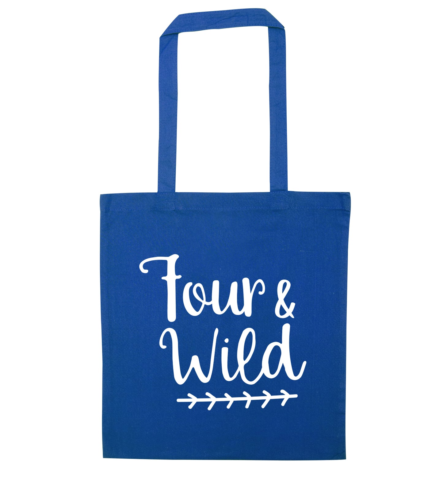 Four and wild blue tote bag