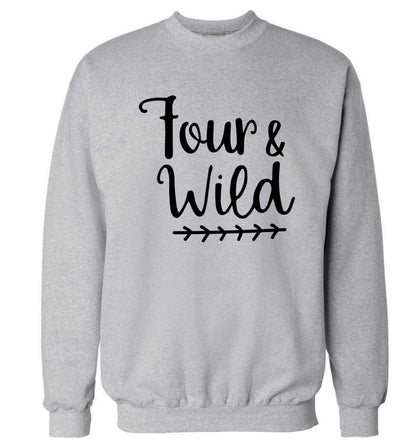 Four and wild Adult's unisex grey Sweater 2XL