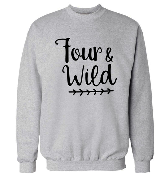 Four and wild Adult's unisex grey Sweater 2XL