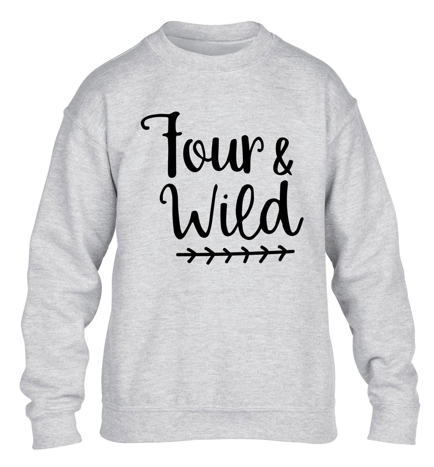 Four and wild children's grey sweater 12-13 Years
