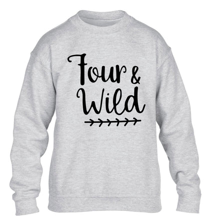 Four and wild children's grey sweater 12-13 Years