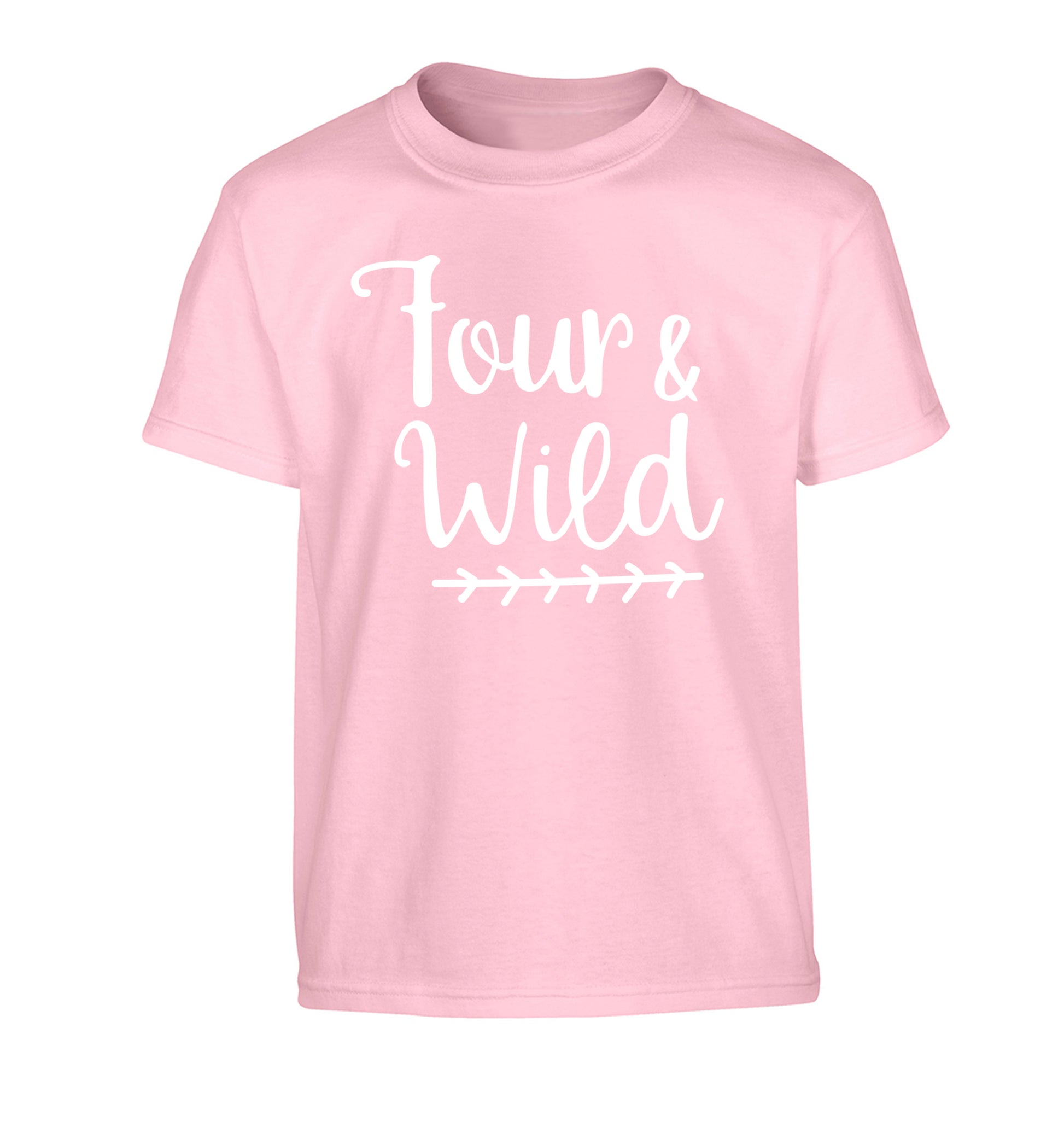 Four and wild Children's light pink Tshirt 12-13 Years
