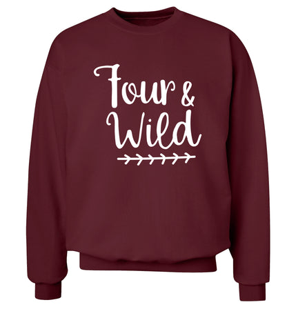 Four and wild Adult's unisex maroon Sweater 2XL