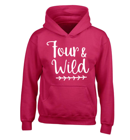 Four and wild children's pink hoodie 12-13 Years