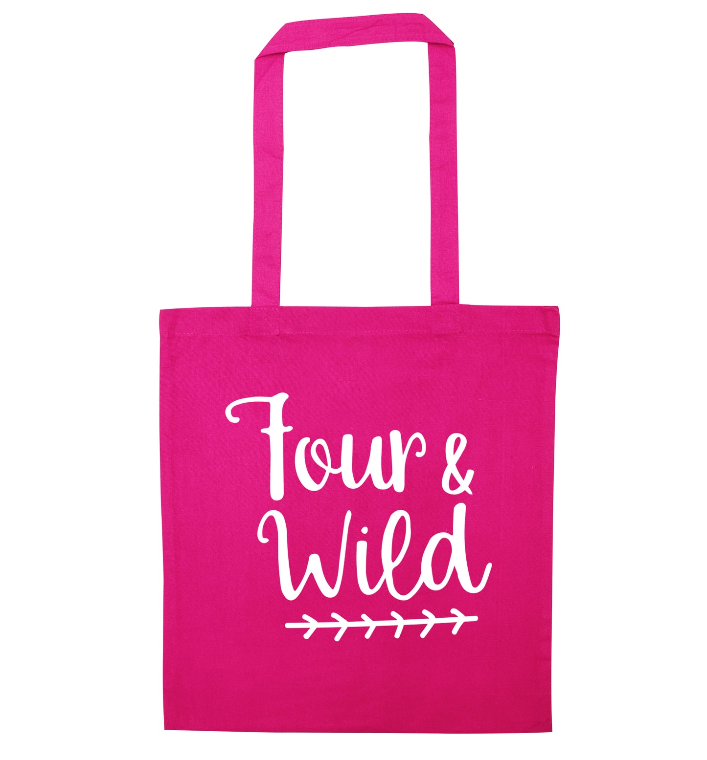 Four and wild pink tote bag