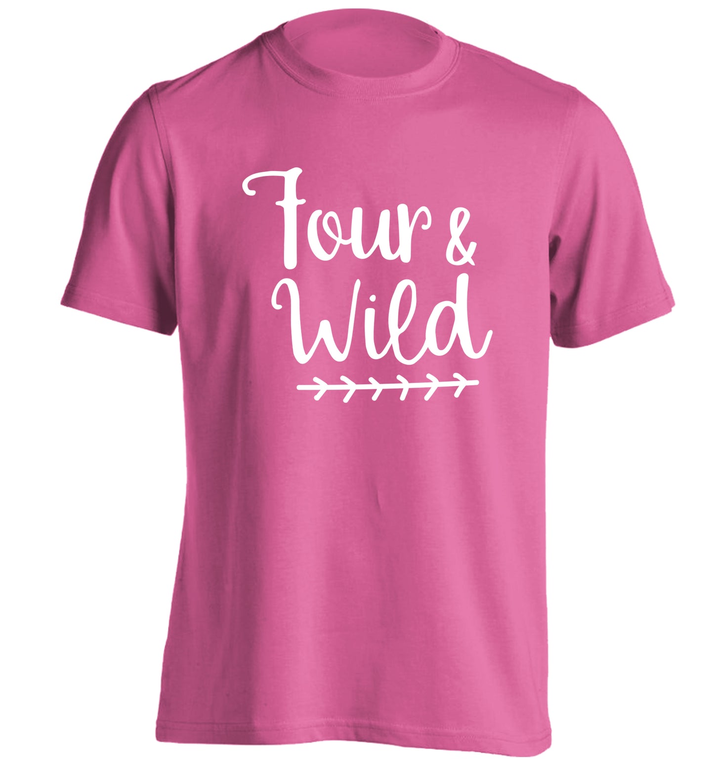 Four and wild adults unisex pink Tshirt 2XL