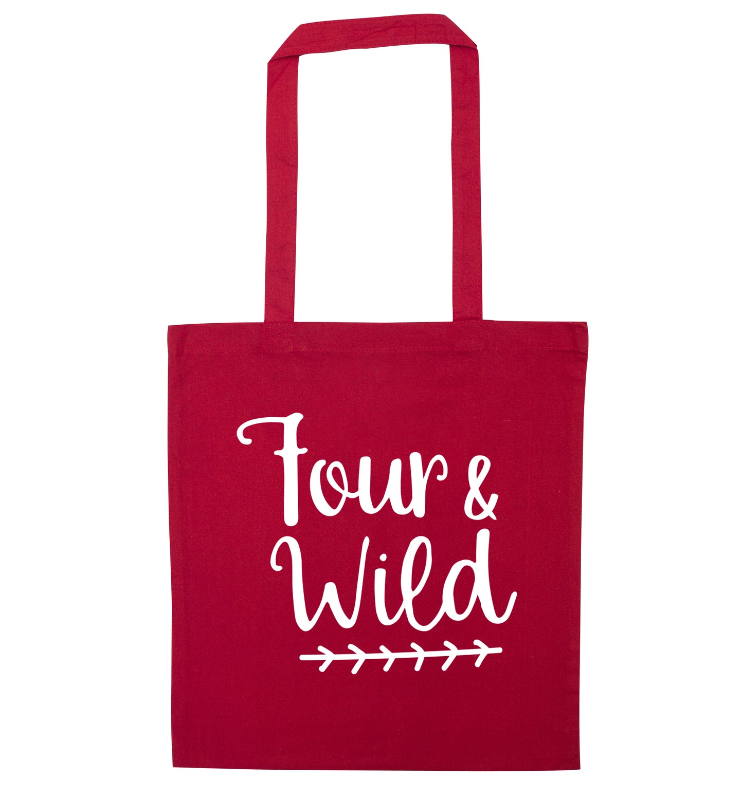 Four and wild red tote bag