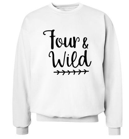 Four and wild Adult's unisex white Sweater 2XL