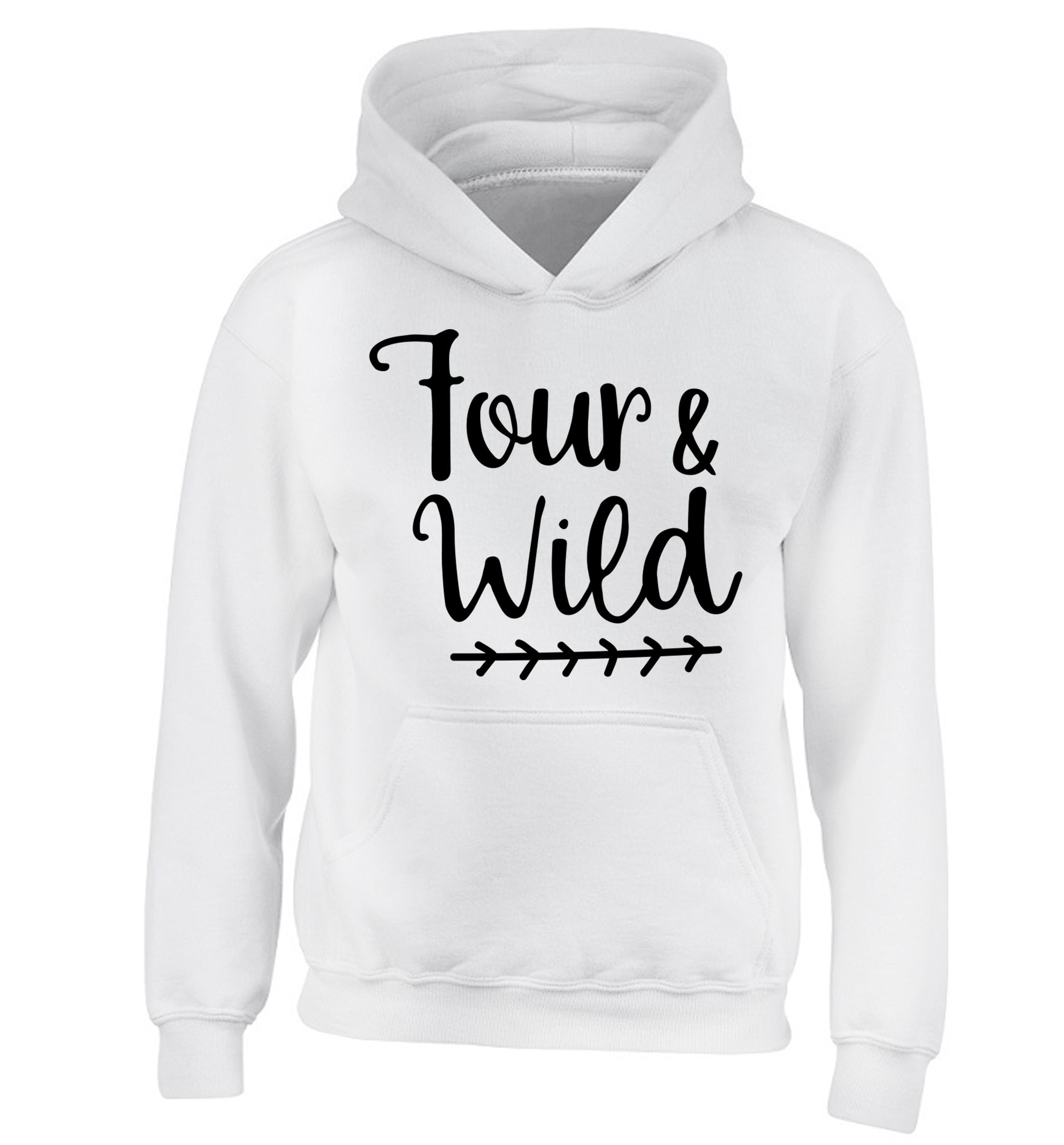 Four and wild children's white hoodie 12-13 Years
