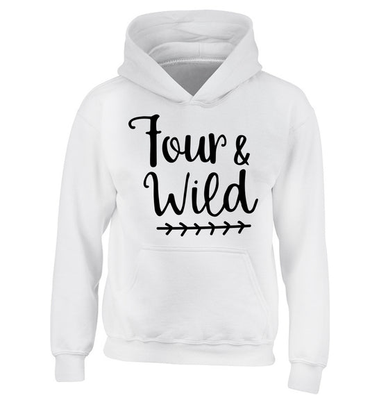 Four and wild children's white hoodie 12-13 Years