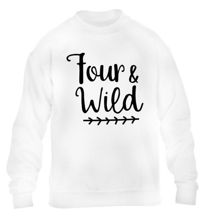 Four and wild children's white sweater 12-13 Years
